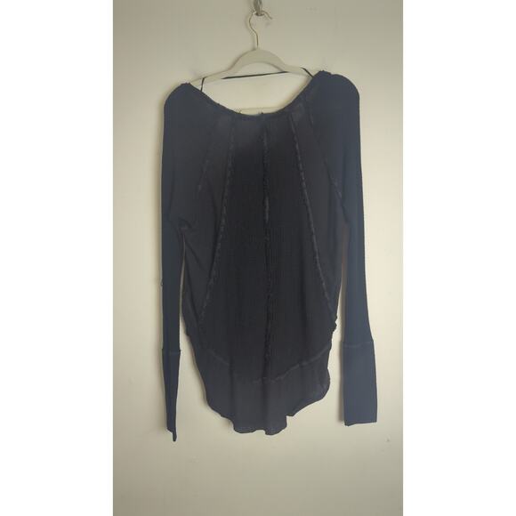 We The Free Slouchy Raw Seam Waffle Knit Pullover Top Women's Small - Picture 7 of 8